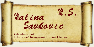 Malina Savković vizit kartica